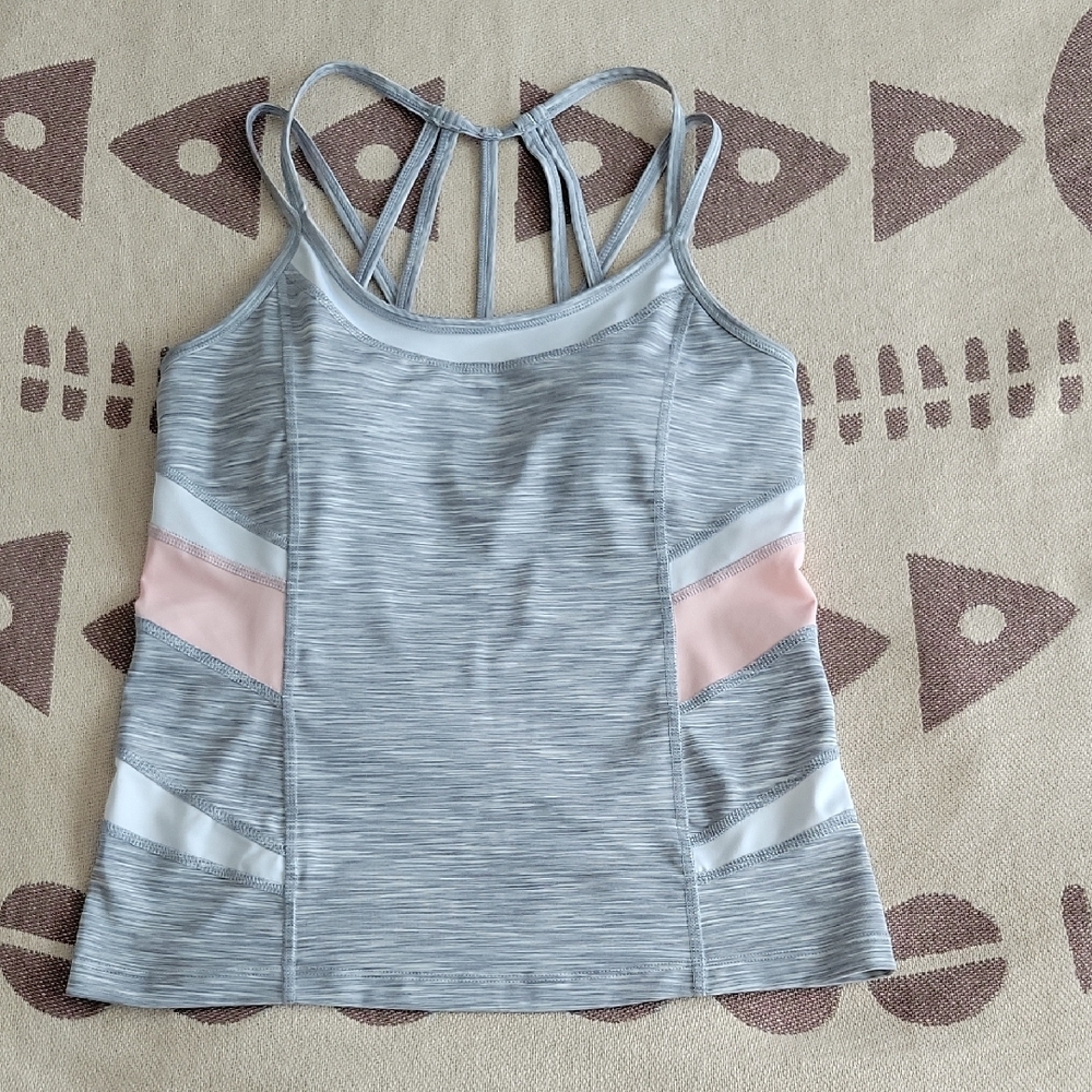 Whbm Gray and Pink Women's Strappy Top